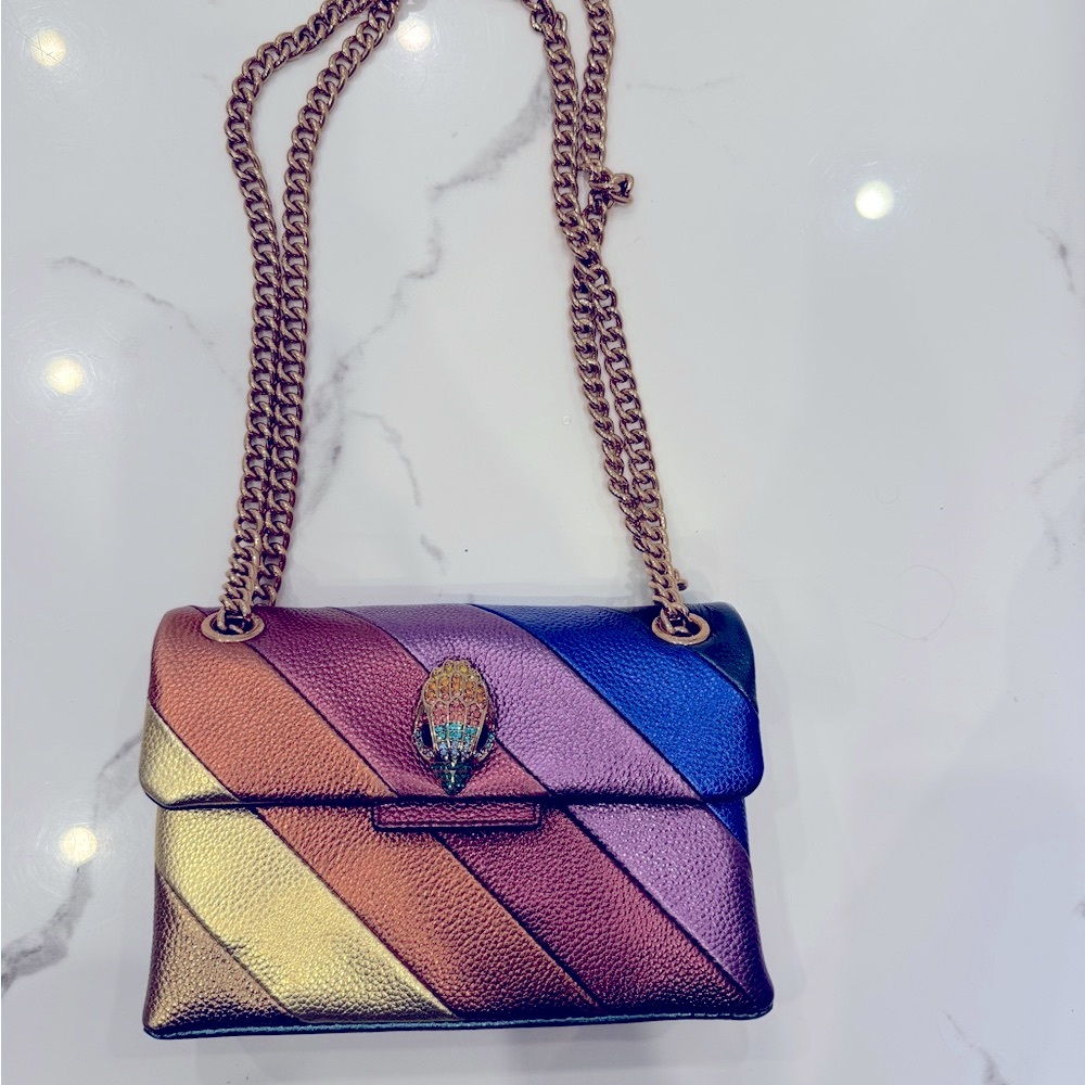 SOLD OUT Kurt Geiger Mini Kensington Multicolor Striped Women's Bag. Dustbag inc